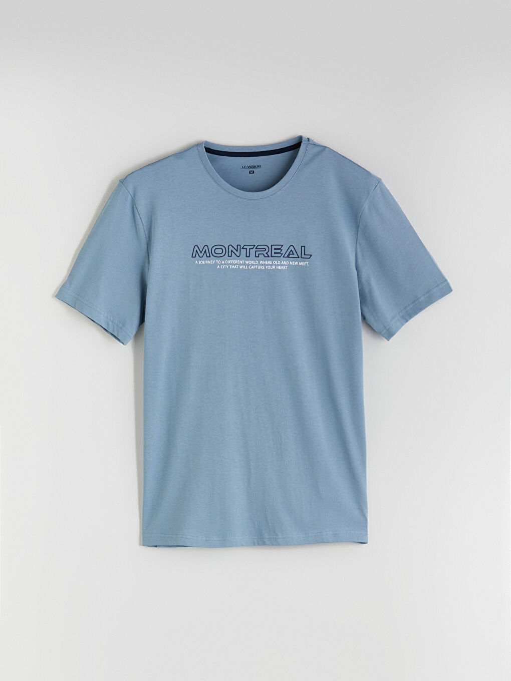 Mavi Bisiklet Yaka Baskılı Erkek Pijama Üst