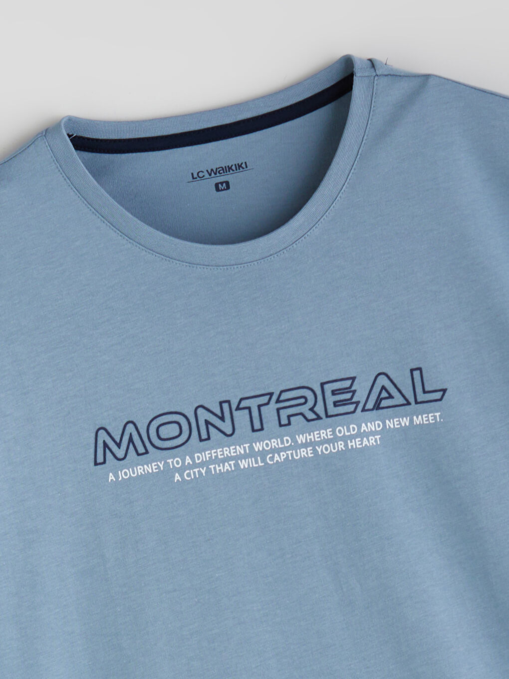 Mavi Bisiklet Yaka Baskılı Erkek Pijama Üst-2