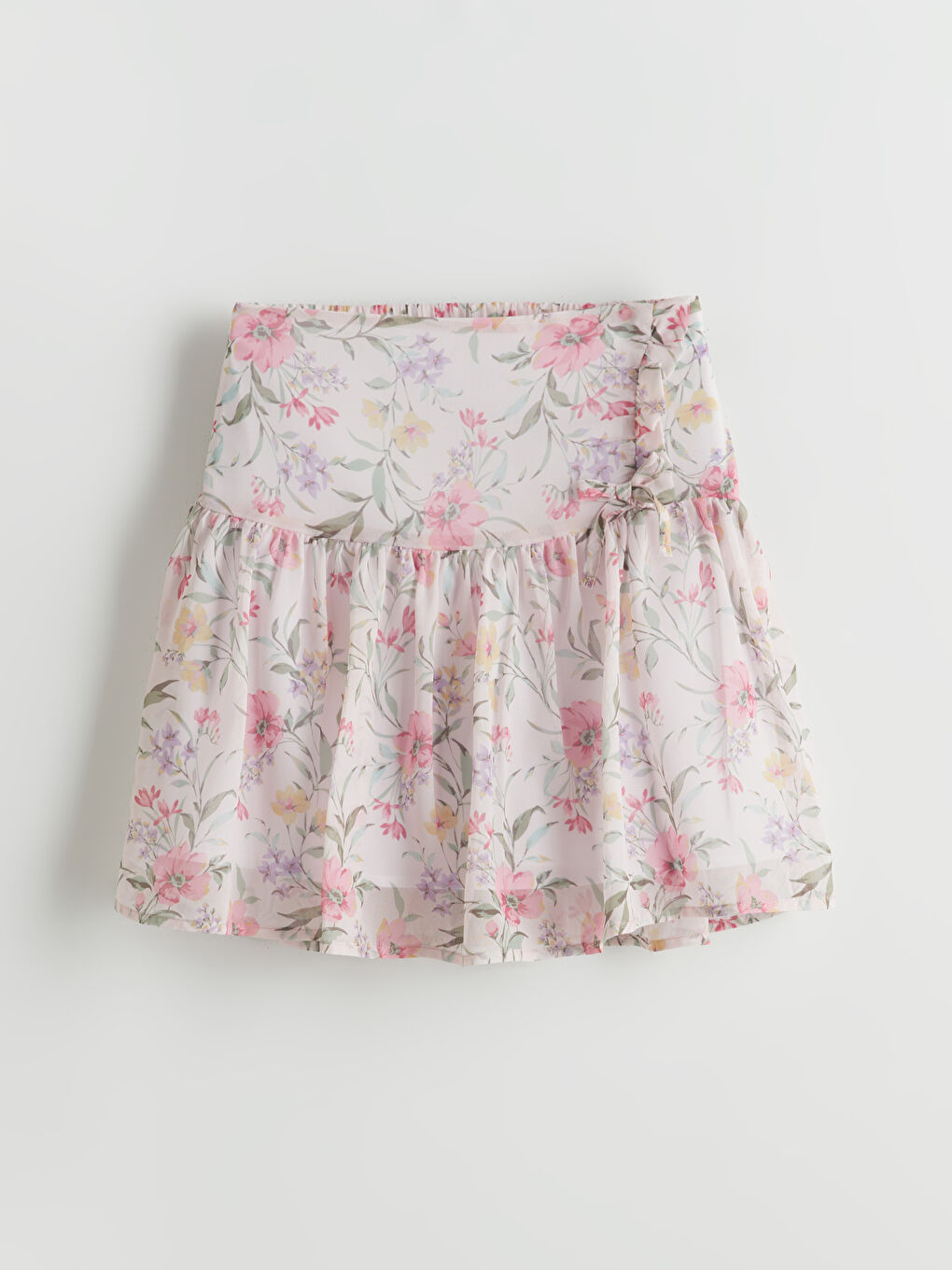 Floral Girl's Skirt with Elastic Waist -S5M133Z4-LRA
