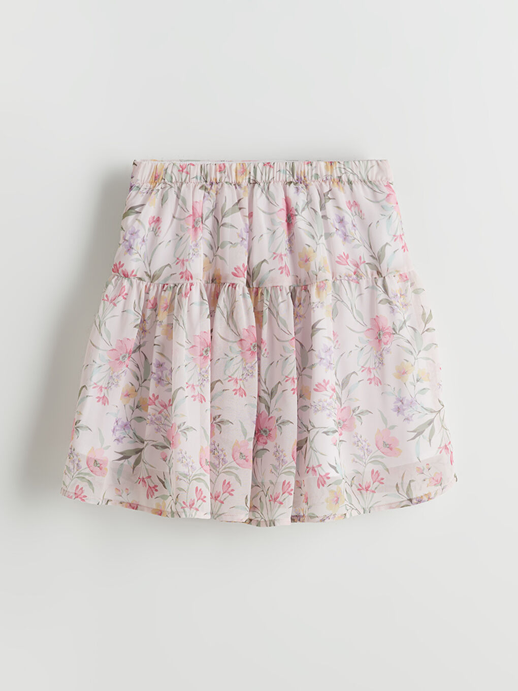 Floral Girl's Skirt with Elastic Waist -S5M133Z4-LRA