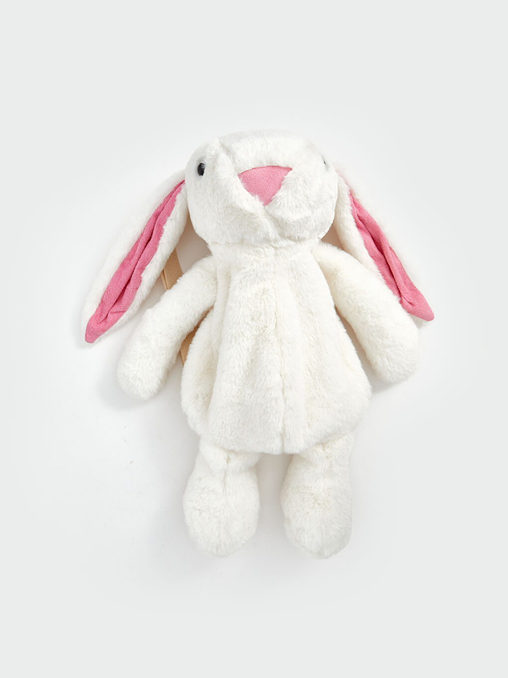 Beyaz Pelüş Tavşan Figürlü Kız Çocuk Sırt Çantası-1