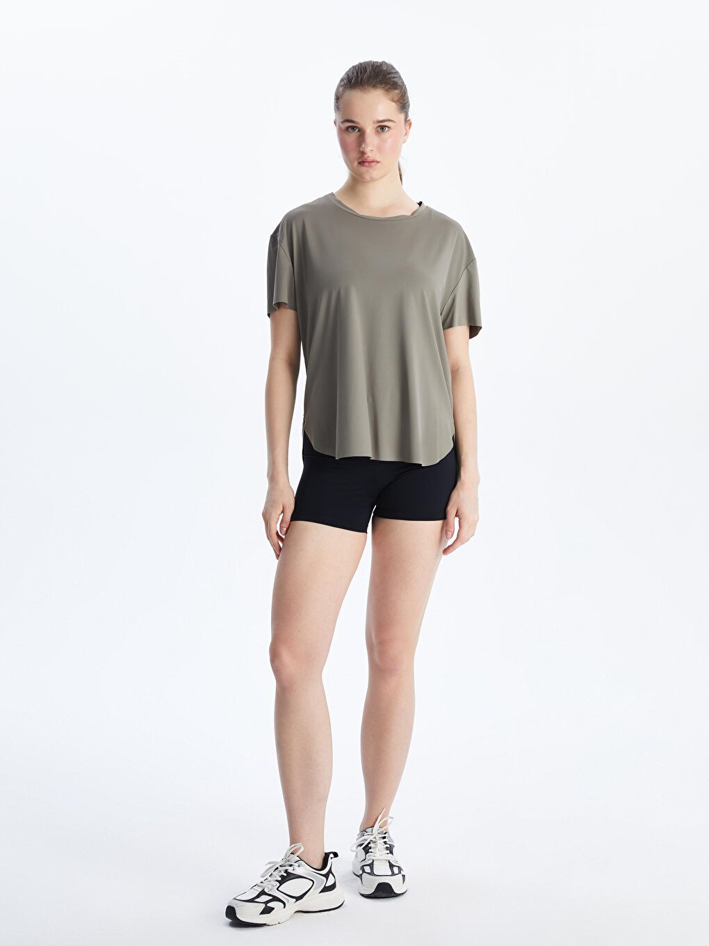 Siyah Beli Lastikli Kadın Spor Şort Tayt