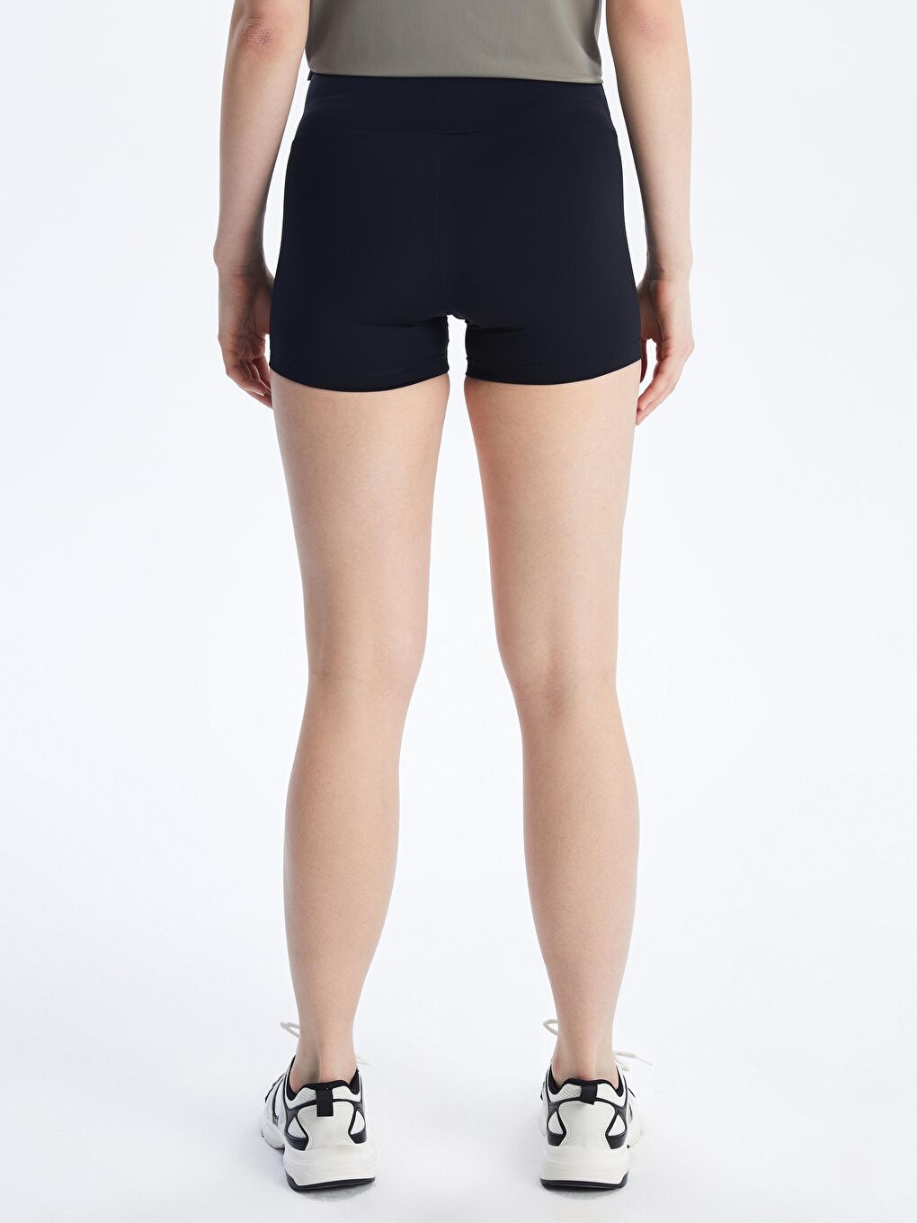 Siyah Beli Lastikli Kadın Spor Şort Tayt-3