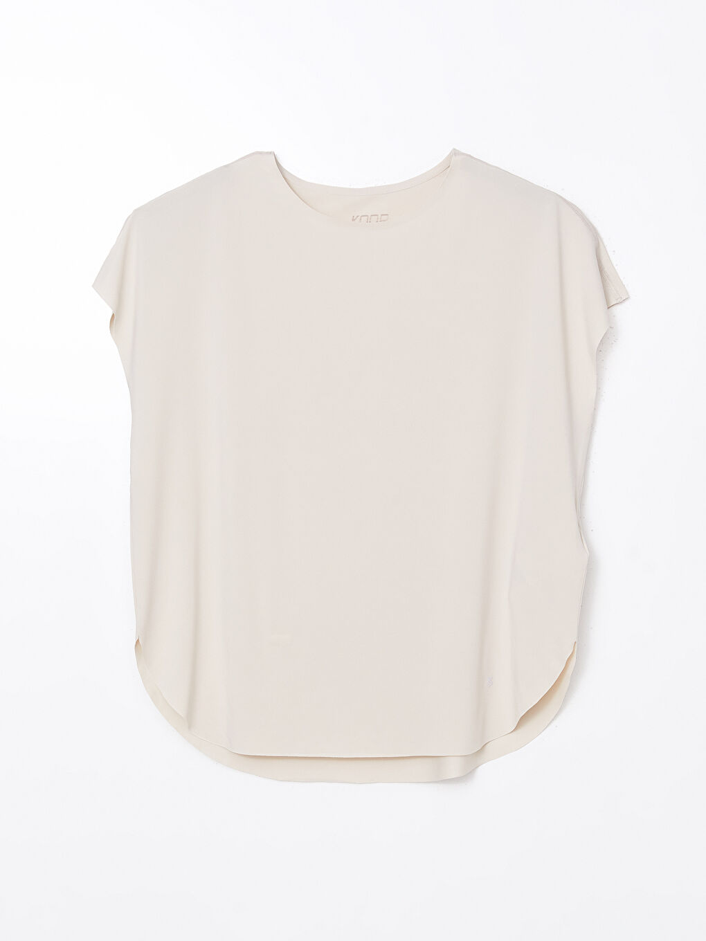 Gri Bisiklet Yaka Oversize Kadın Spor Tişört-4