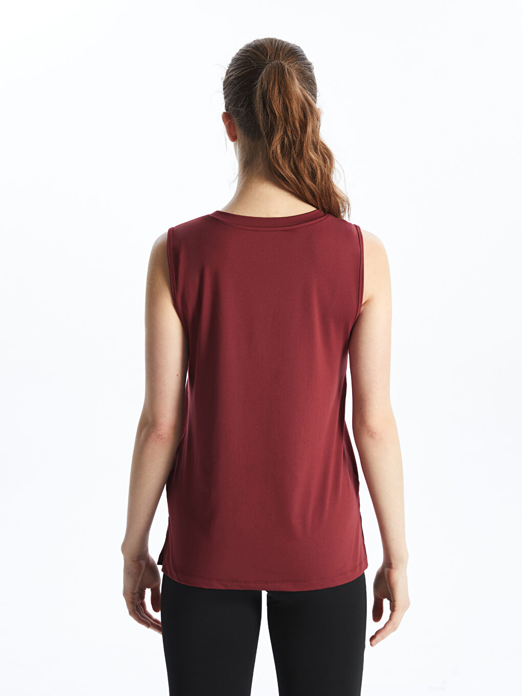 Bordo Bisiklet Yaka Kadın Spor Atlet-3