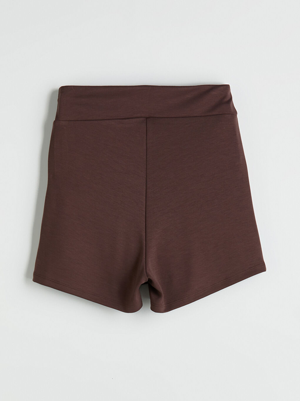 Kahverengi Beli Lastikli Kadın Spor Şort Etek-5