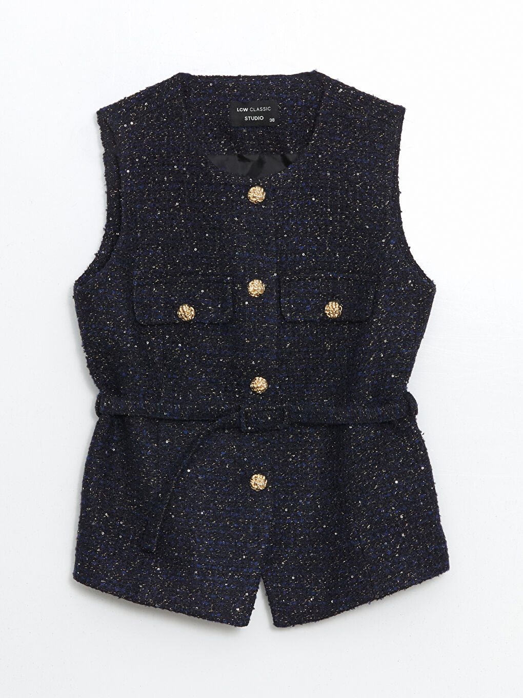 Mavi Bisiklet Yaka Kadın Tüvit Yelek-4