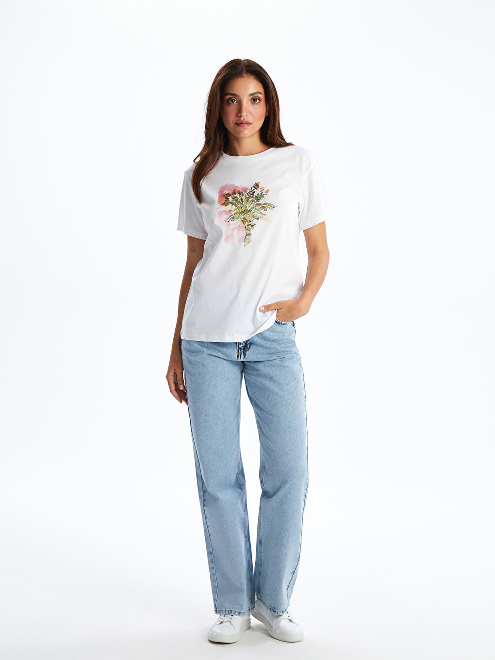 Crew Neck Floral Women's T-Shirt-1