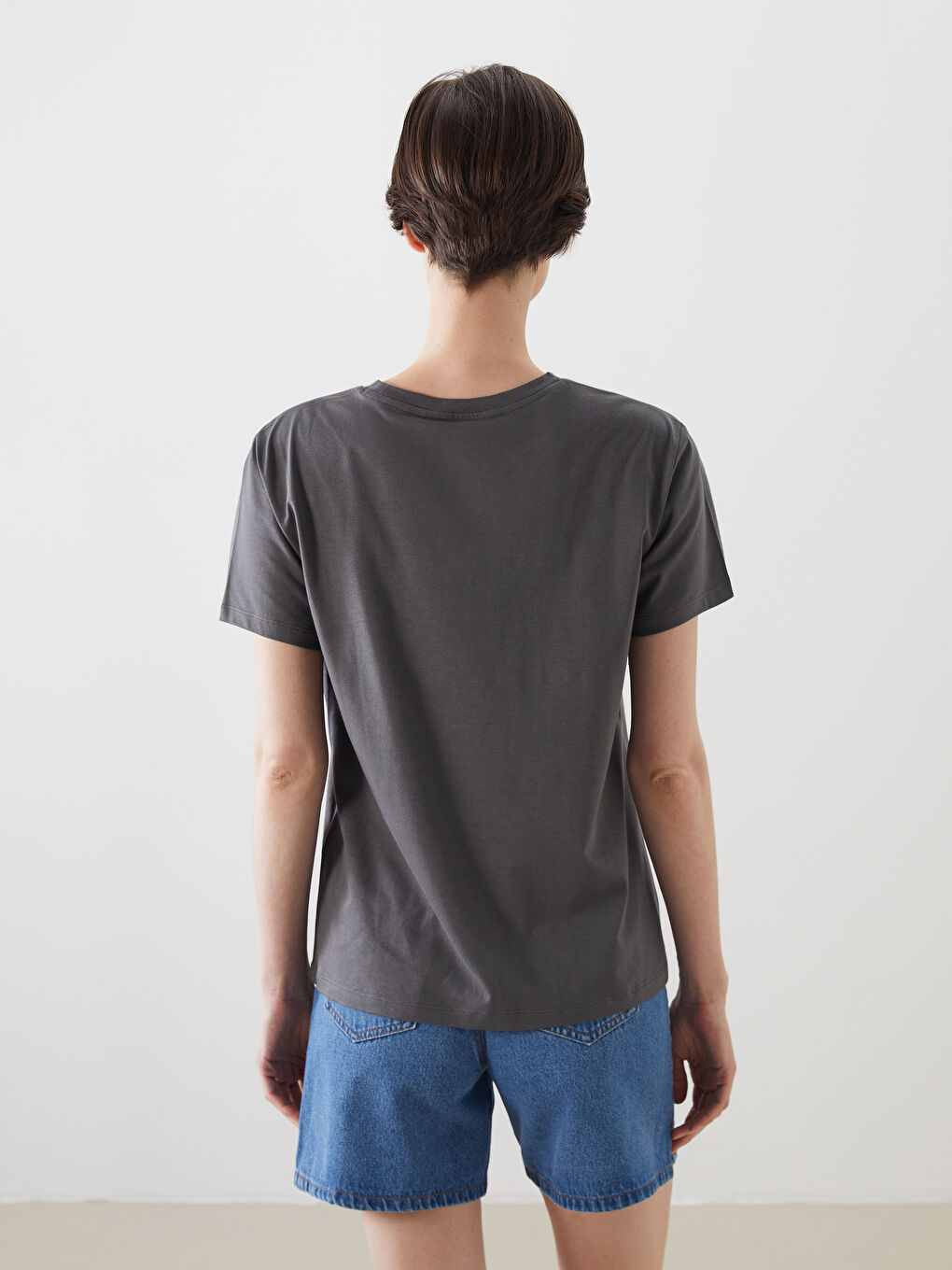 Crew Neck Printed Women's T-Shirt -S5M179Z8-HKT