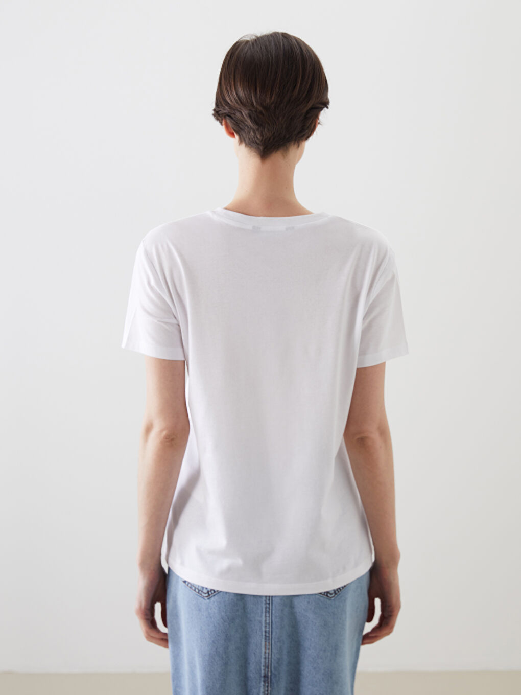 Crew Neck Printed Women's T-Shirt -S5M179Z8-Q6K