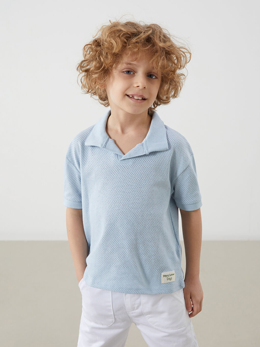 Resort Neck Cotton Boy'S T-Shirt -S5M195Z1-G5Z