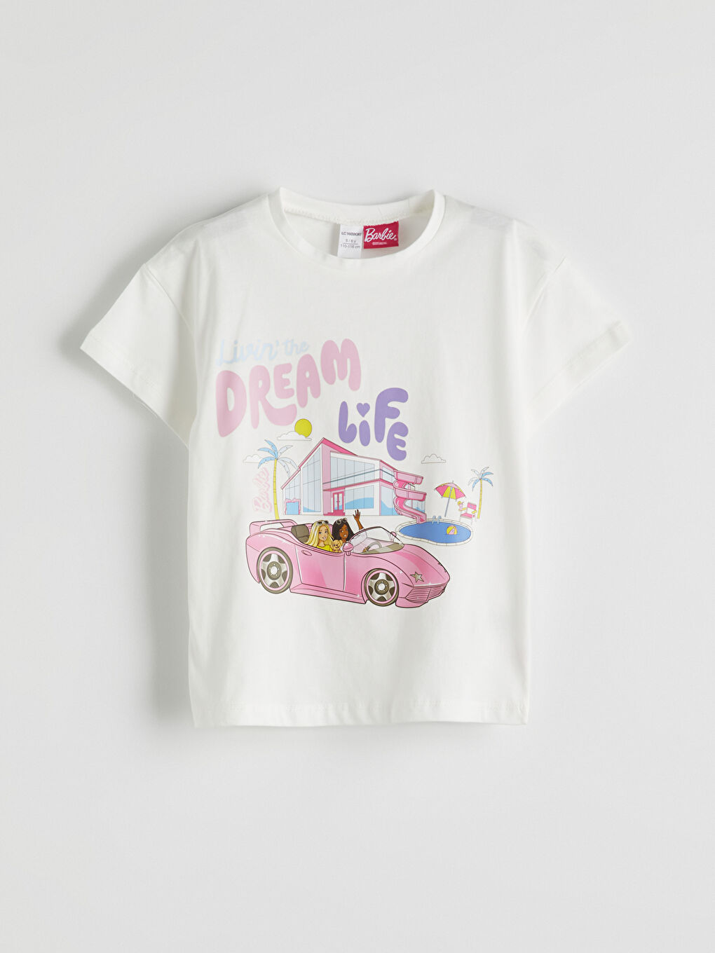LCW Kids Crew Neck Barbie Printed Girls' T-Shirt -S5M202Z1-R9J