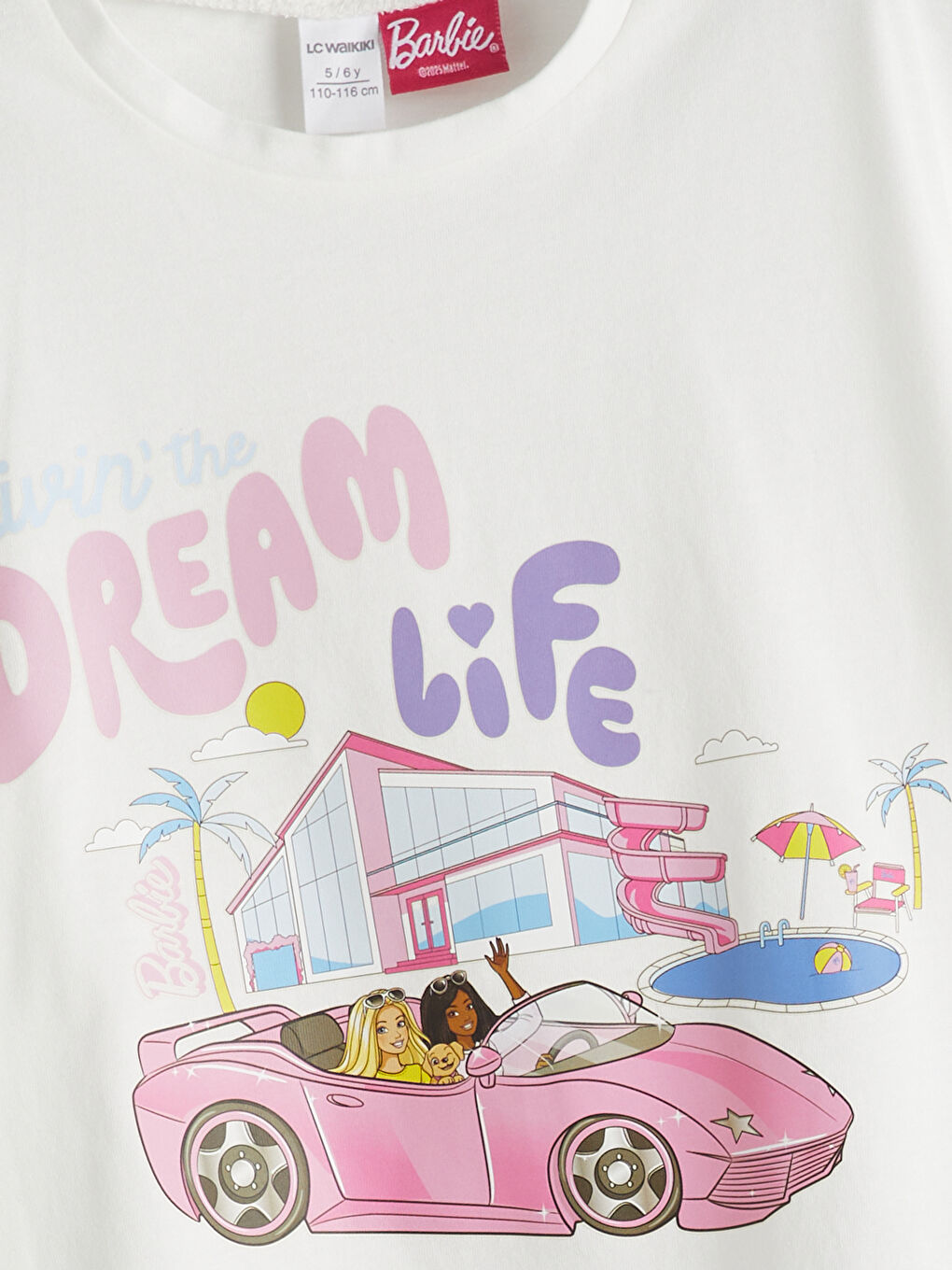 LCW Kids Crew Neck Barbie Printed Girls' T-Shirt -S5M202Z1-R9J