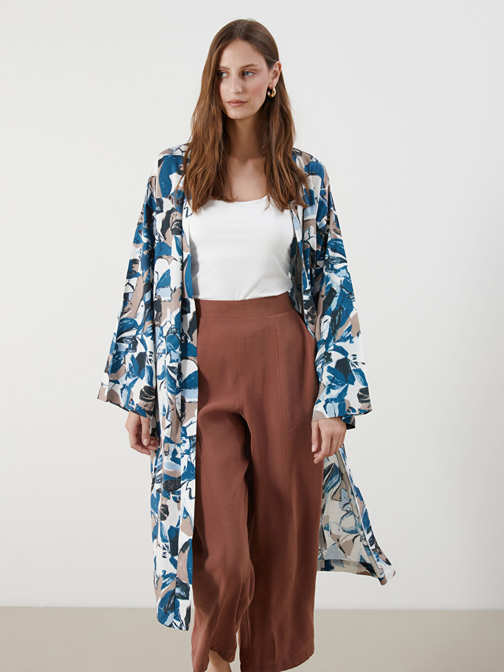 Shawl Collar Floral Oversize Women's Kimono