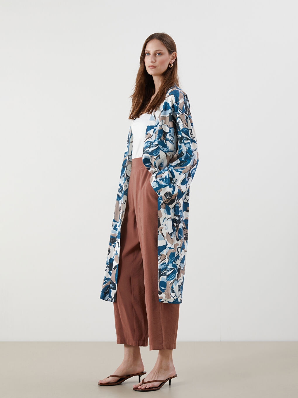 Shawl Collar Floral Oversize Women's Kimono-1