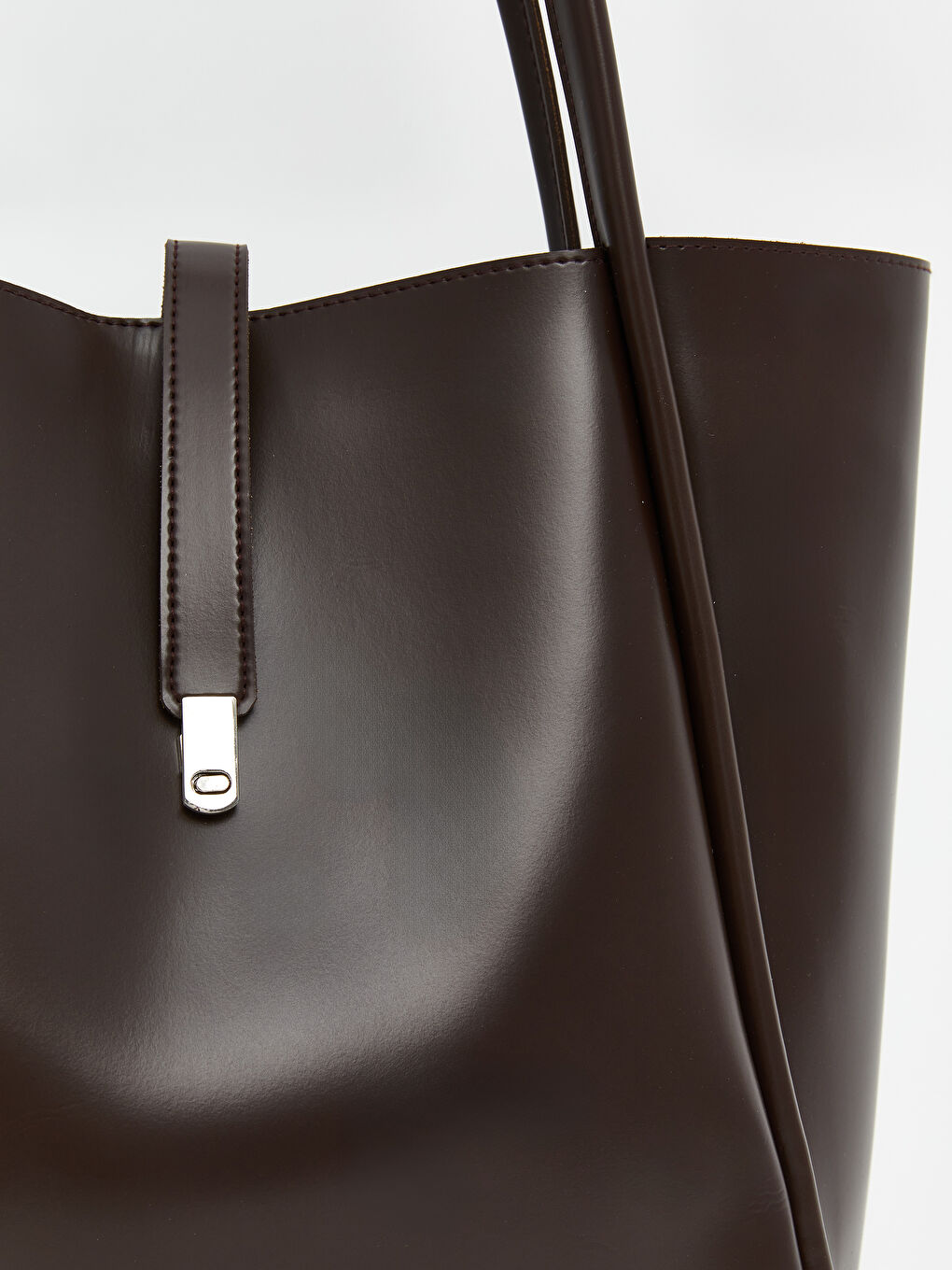 Kahverengi Deri Görünümlü Kadın Kol Çantası-3