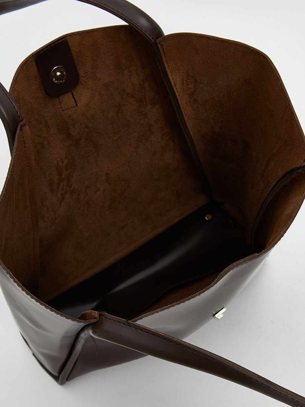 Kahverengi Deri Görünümlü Kadın Kol Çantası-4