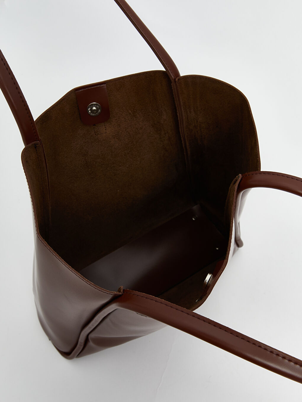 Kahverengi Deri Görünümlü Kadın Kol Çantası-4