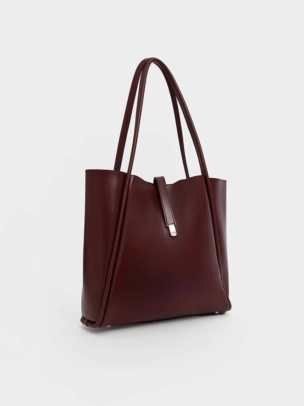 Bordo Deri Görünümlü Kadın Kol Çantası-2