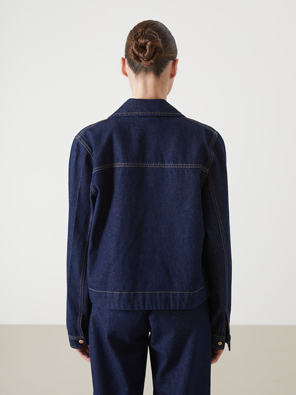 Collared Neck Women's Denim Jacket -S5M240Z8-309