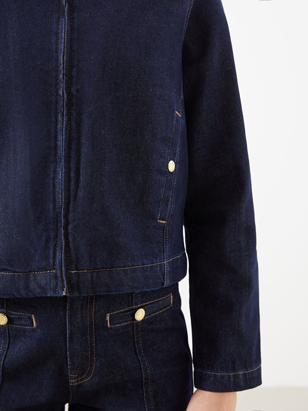 Collared Neck Women's Denim Jacket -S5M240Z8-309