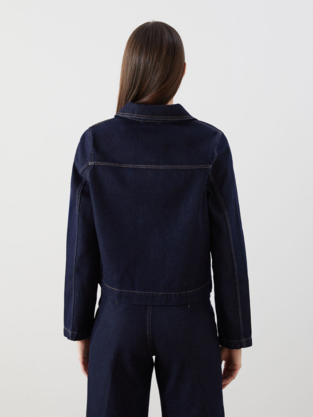 Collared Neck Women's Denim Jacket -S5M240Z8-309