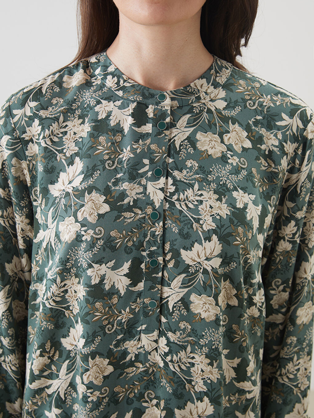 Crew Neck Floral A-Line Dress -S5M272Z8-LRL