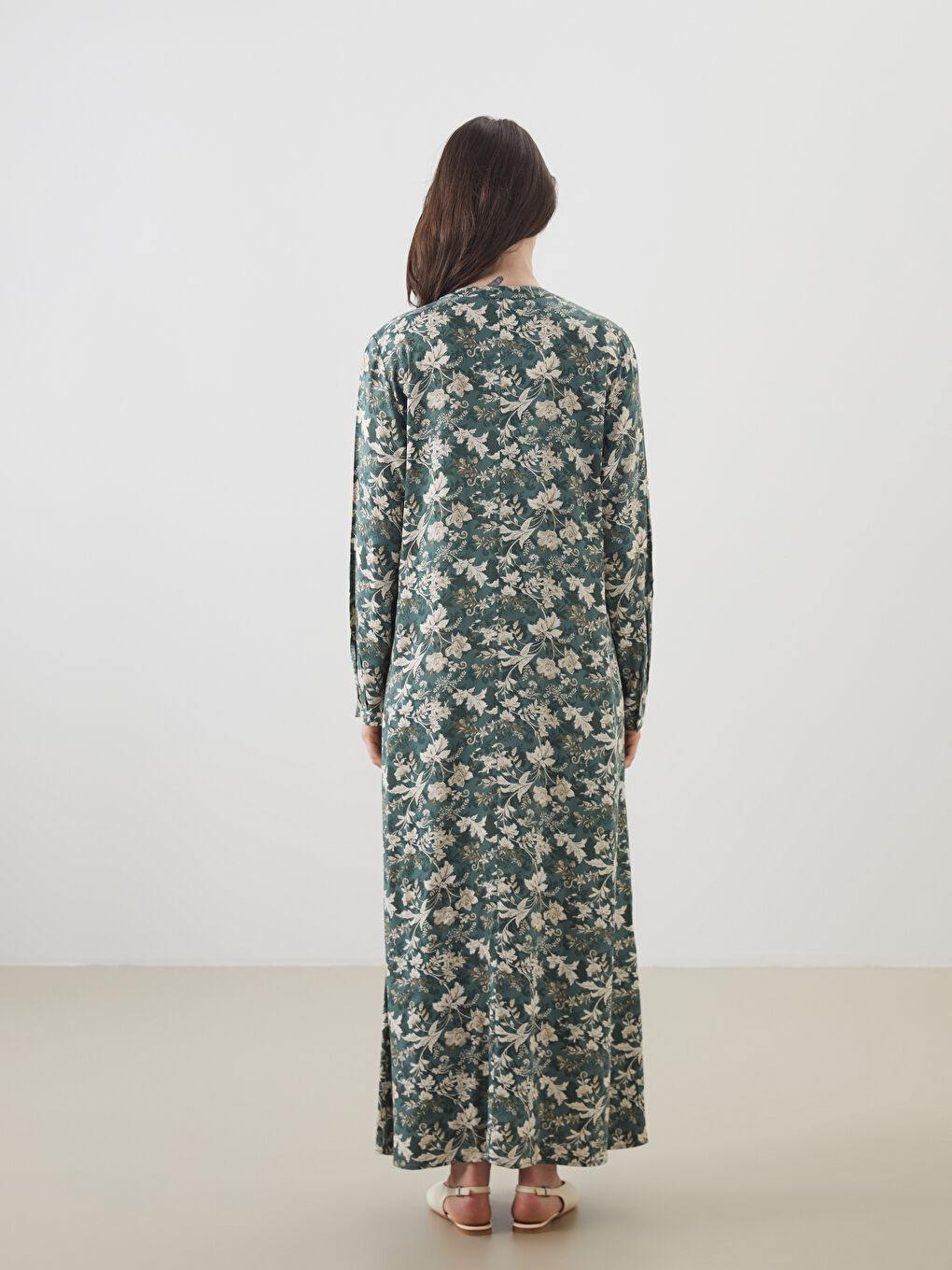 Crew Neck Floral A-Line Dress -S5M272Z8-LRL