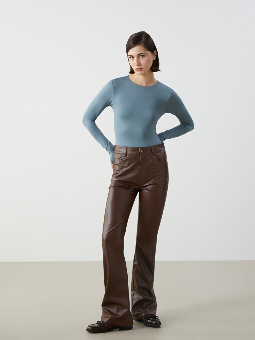 Mavi Bisiklet Yaka Kadın Bodysuit-1