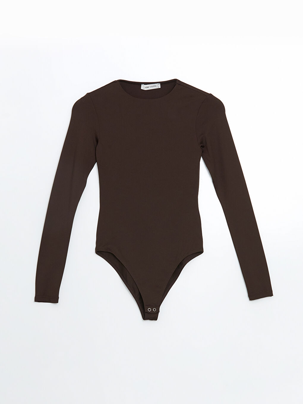 LCW Vision Kahverengi Bisiklet Yaka Kadın Bodysuit - 4