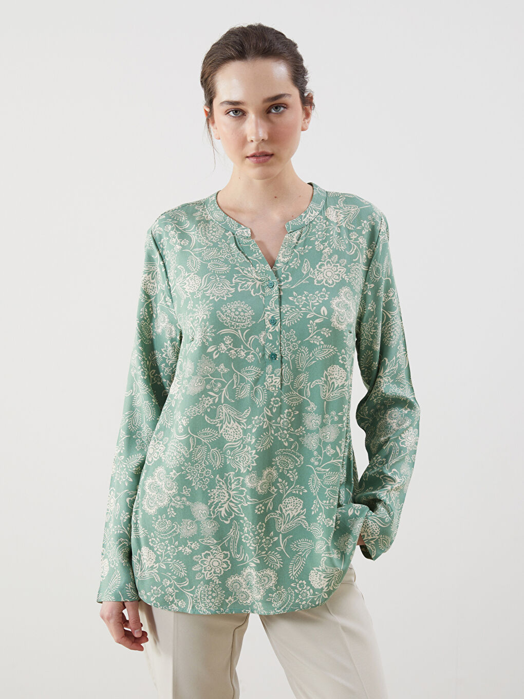 Wacky Collar Floral Women's Blouse -S5M287Z8-LRL