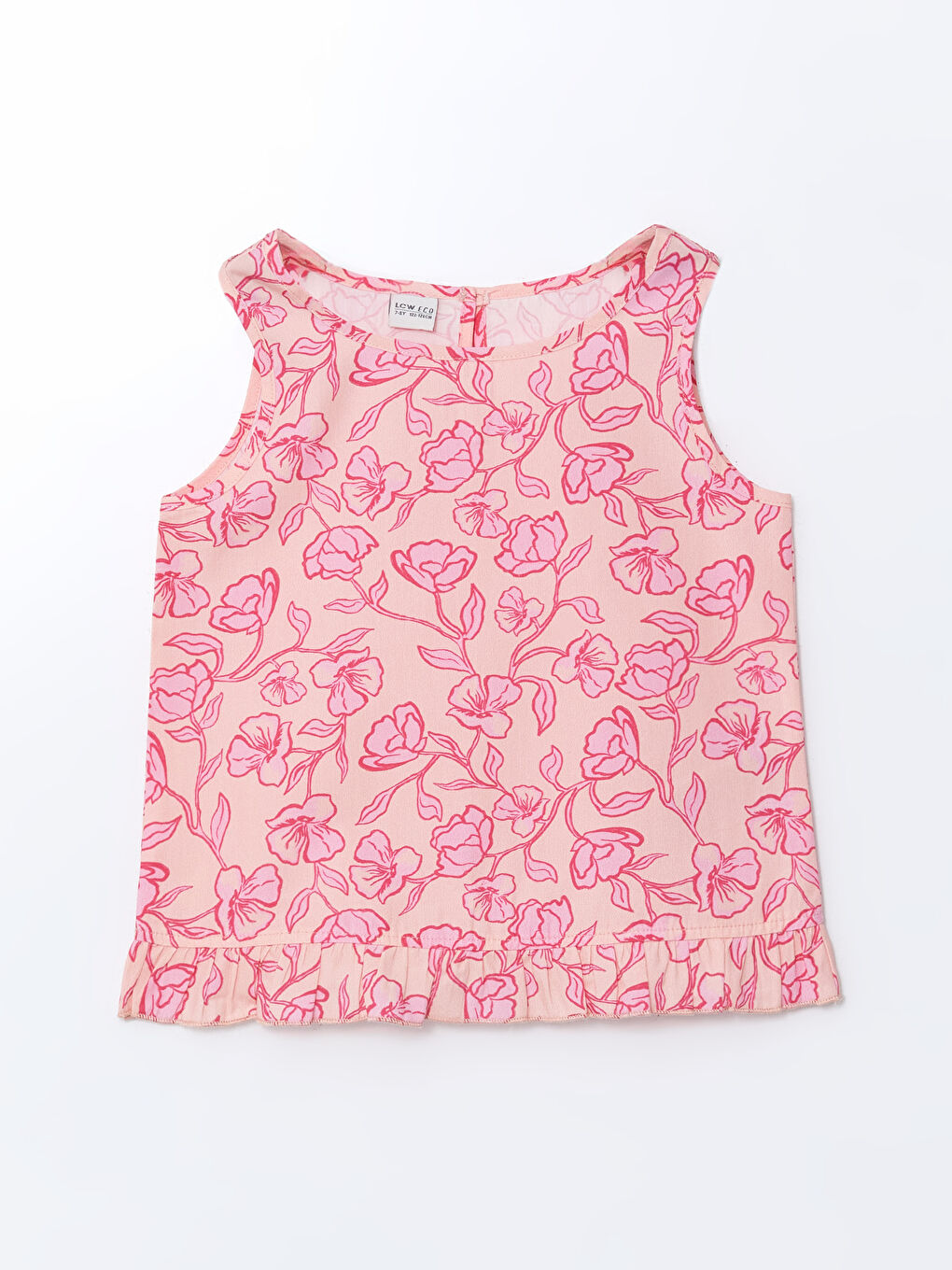 Crew Neck Floral Girl's Crop Blouse -S5M288Z4-LT4