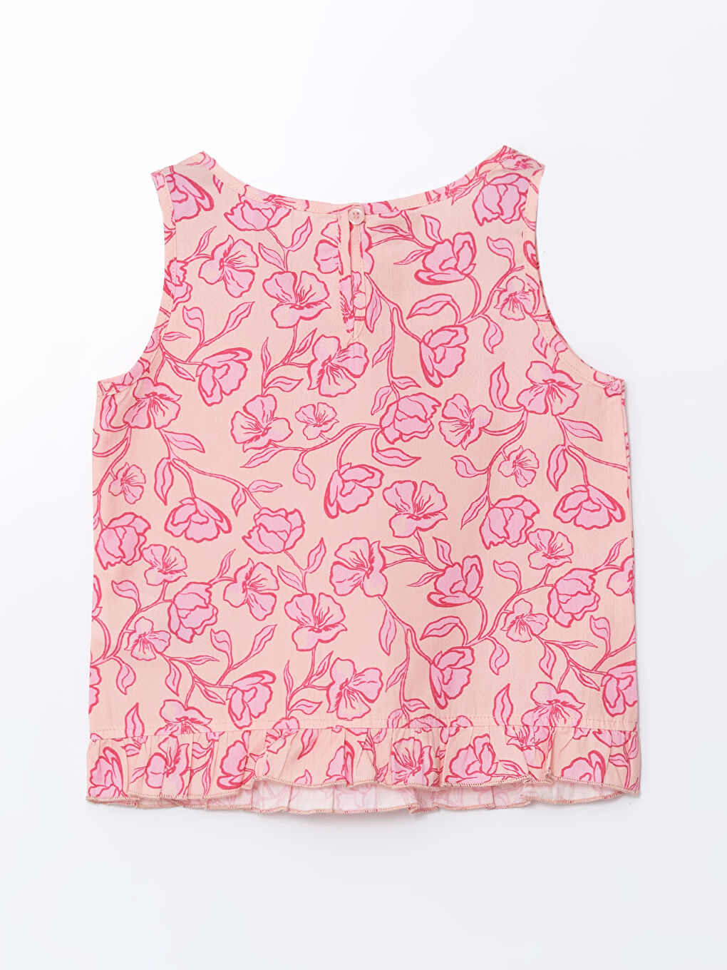 Crew Neck Floral Girl's Crop Blouse -S5M288Z4-LT4