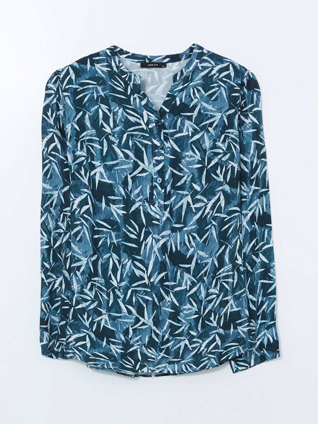 Yeşil Kaçık Yaka Çiçekli Kadın Bluz-3