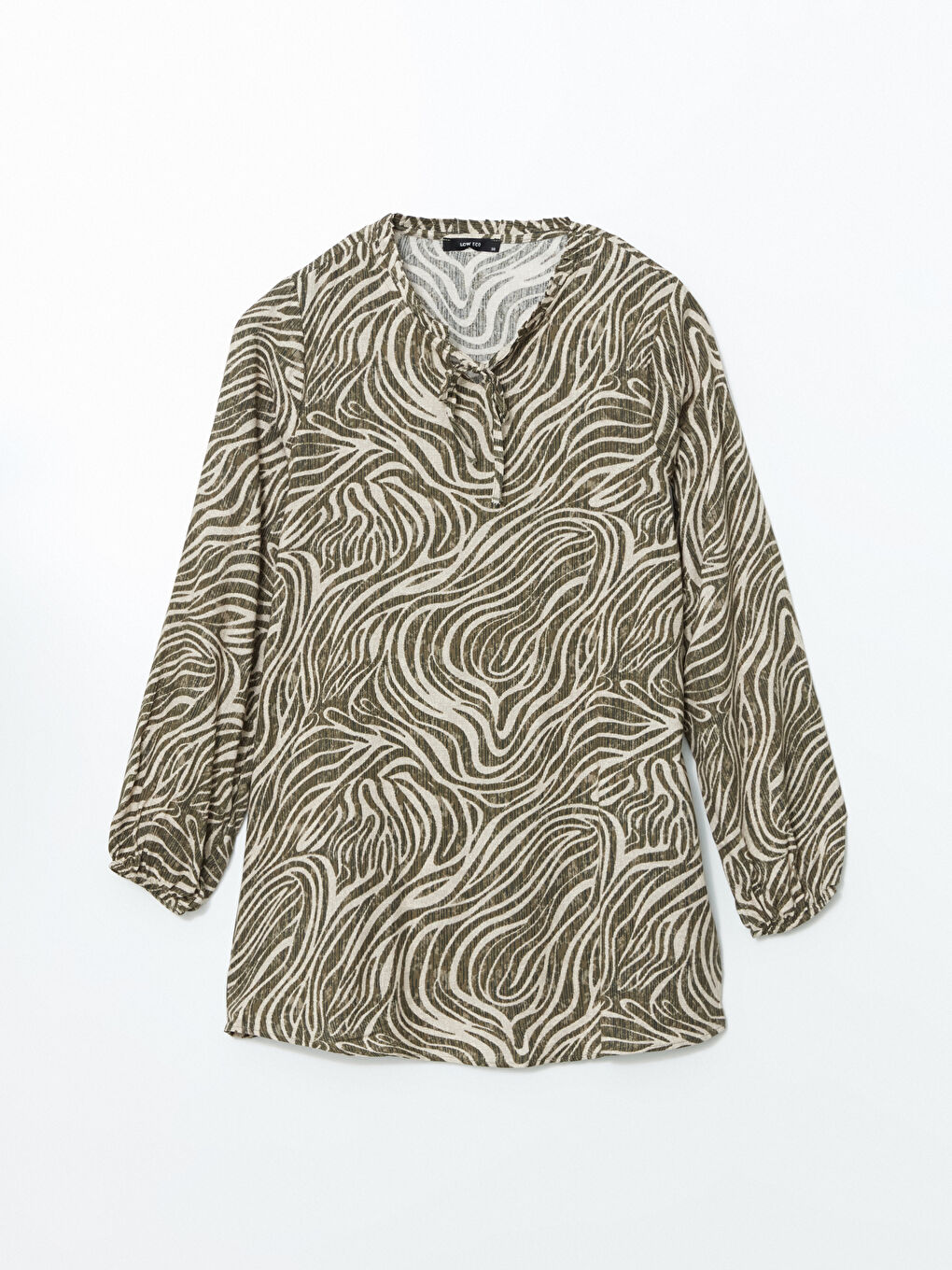 Tie Collar Patterned Women's Blouse -S5M292Z8-LQY