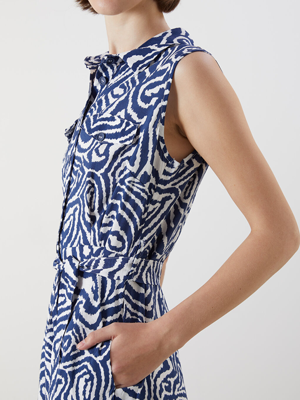 Regular Fit Patterned Shirt Dress -S5M301Z8-LQK