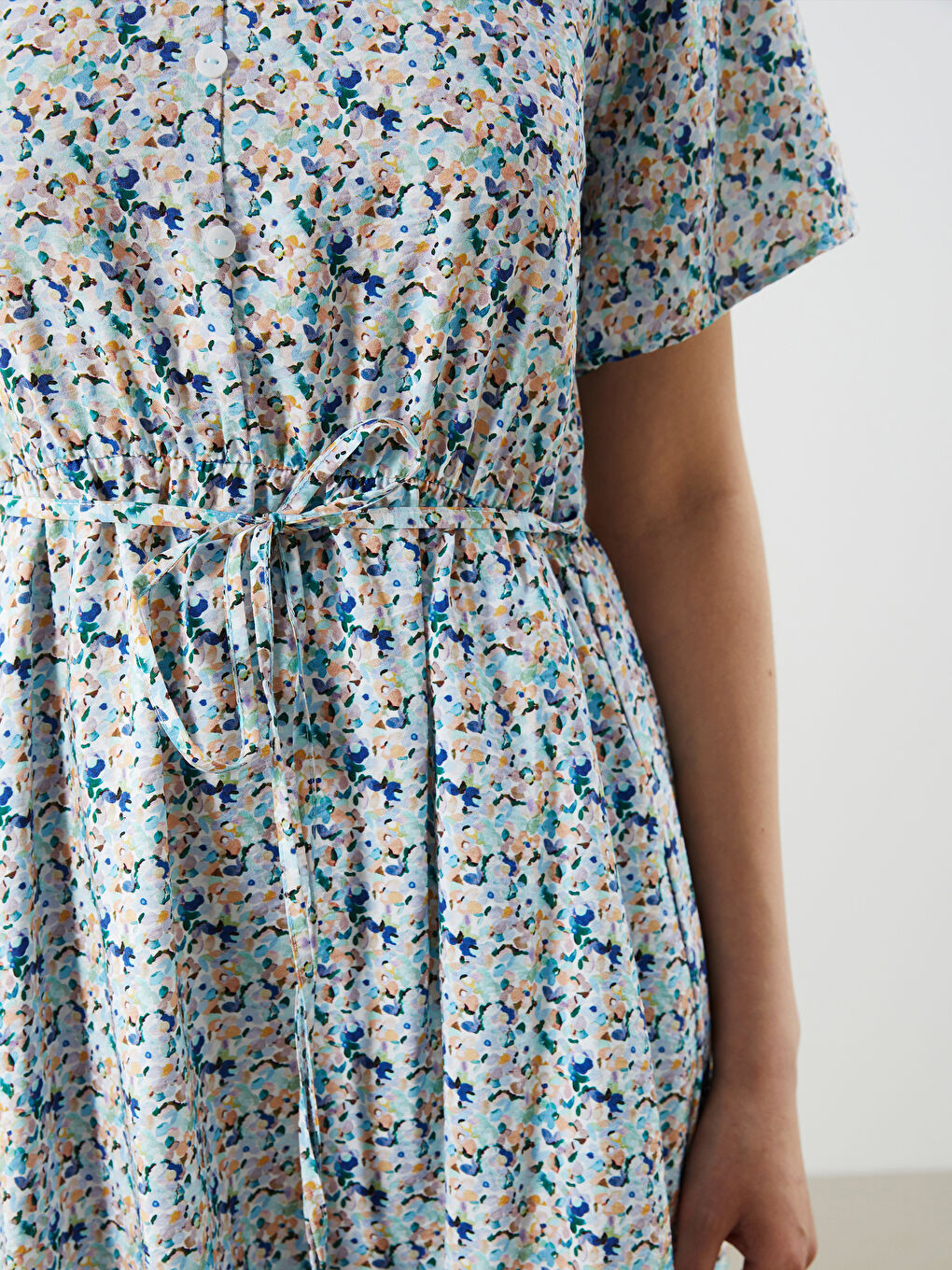 V-Neck Floral Dress -S5M309Z8-LRR