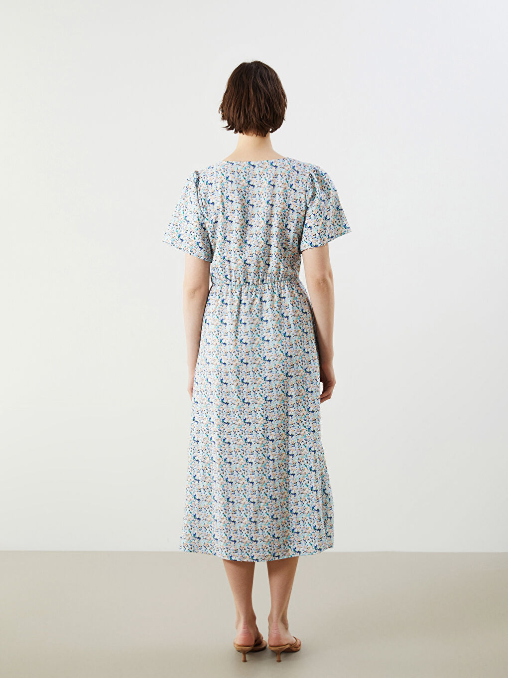 V-Neck Floral Dress -S5M309Z8-LRR