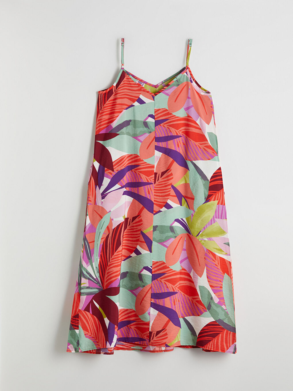 V Neck Floral Strappy A-Line Dress -S5M314Z8-F9C