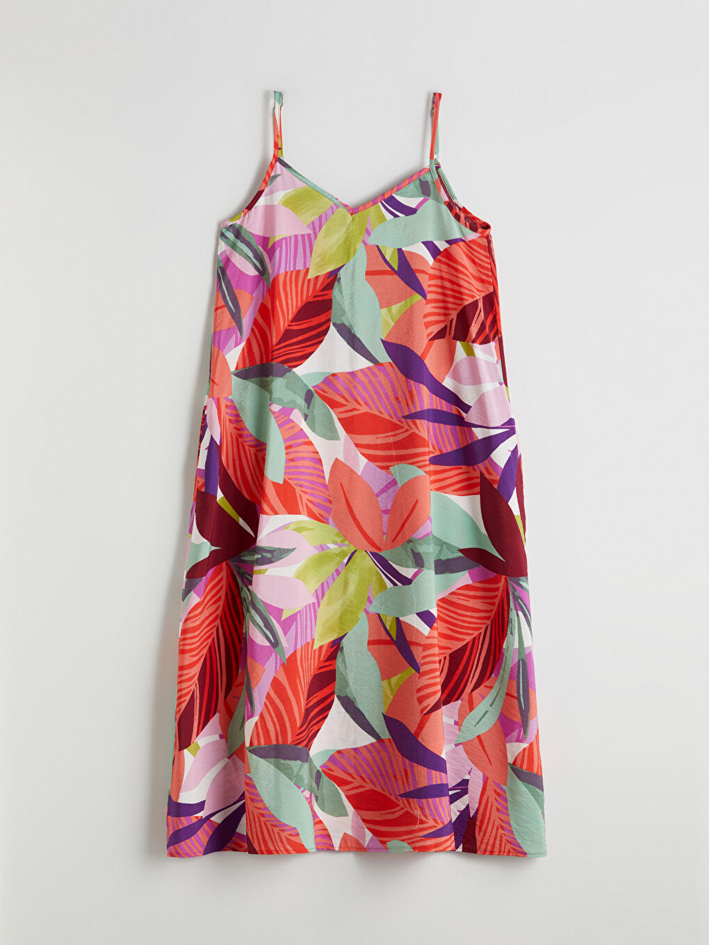 V Neck Floral Strappy A-Line Dress -S5M314Z8-F9C
