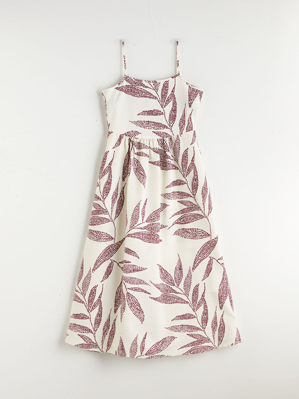 Karışık Kare Yaka Çiçekli Askılı A Kesim Elbise-4