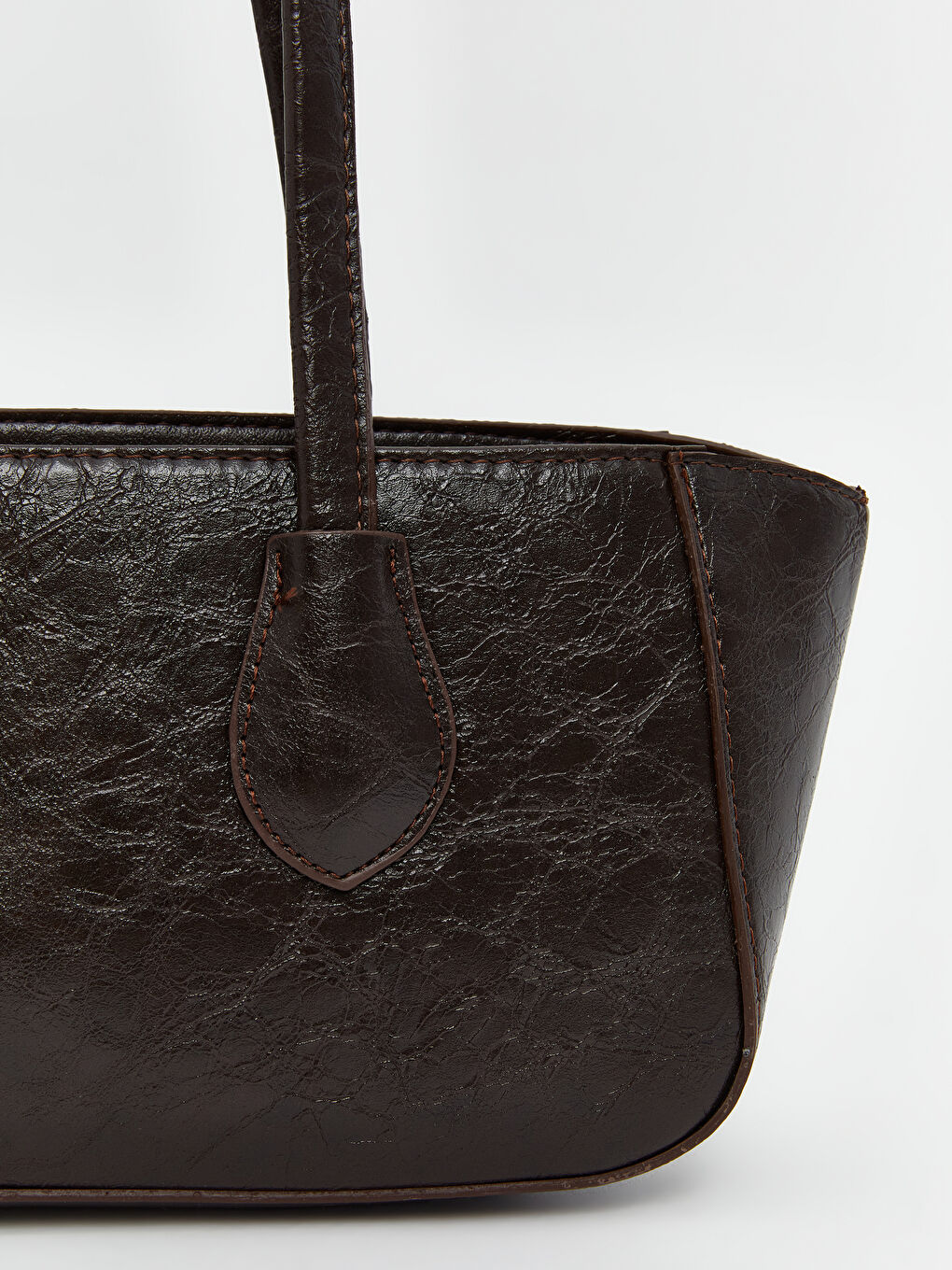 Kahverengi Deri Görünümlü Kadın Omuz Çantası-3