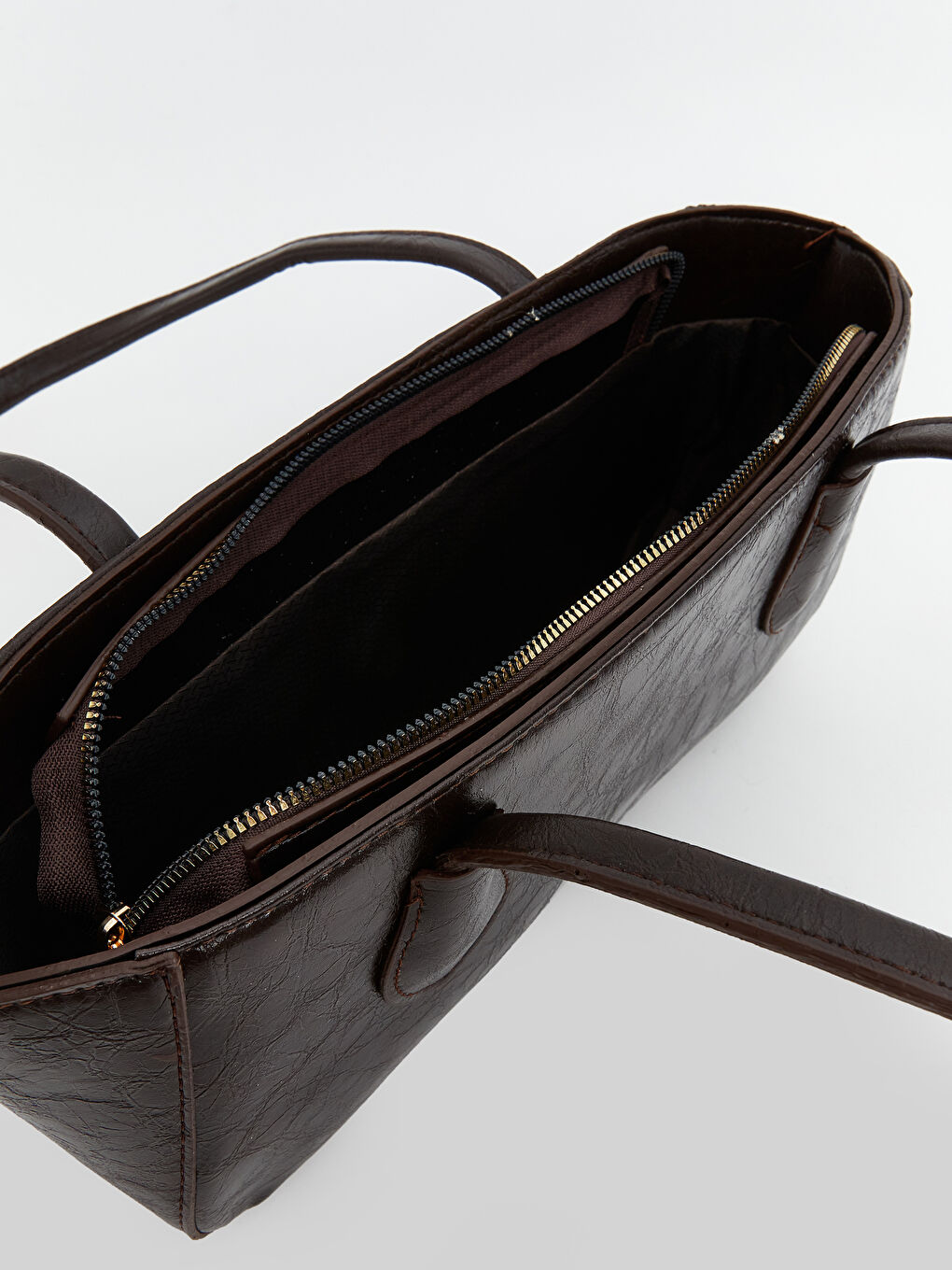 Kahverengi Deri Görünümlü Kadın Omuz Çantası-4