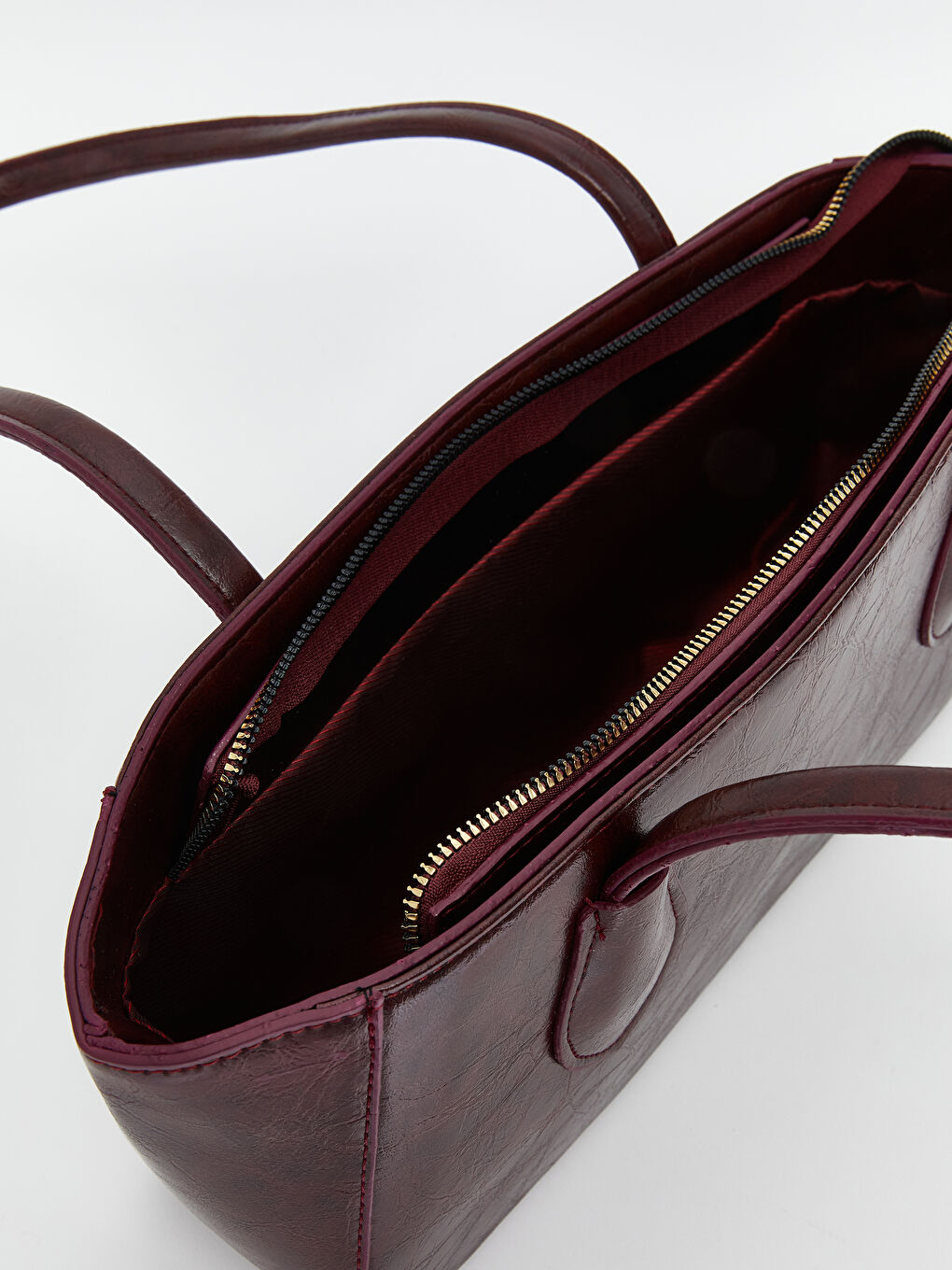 LCW ACCESSORIES Bordo Deri Görünümlü Kadın Omuz Çantası - 4