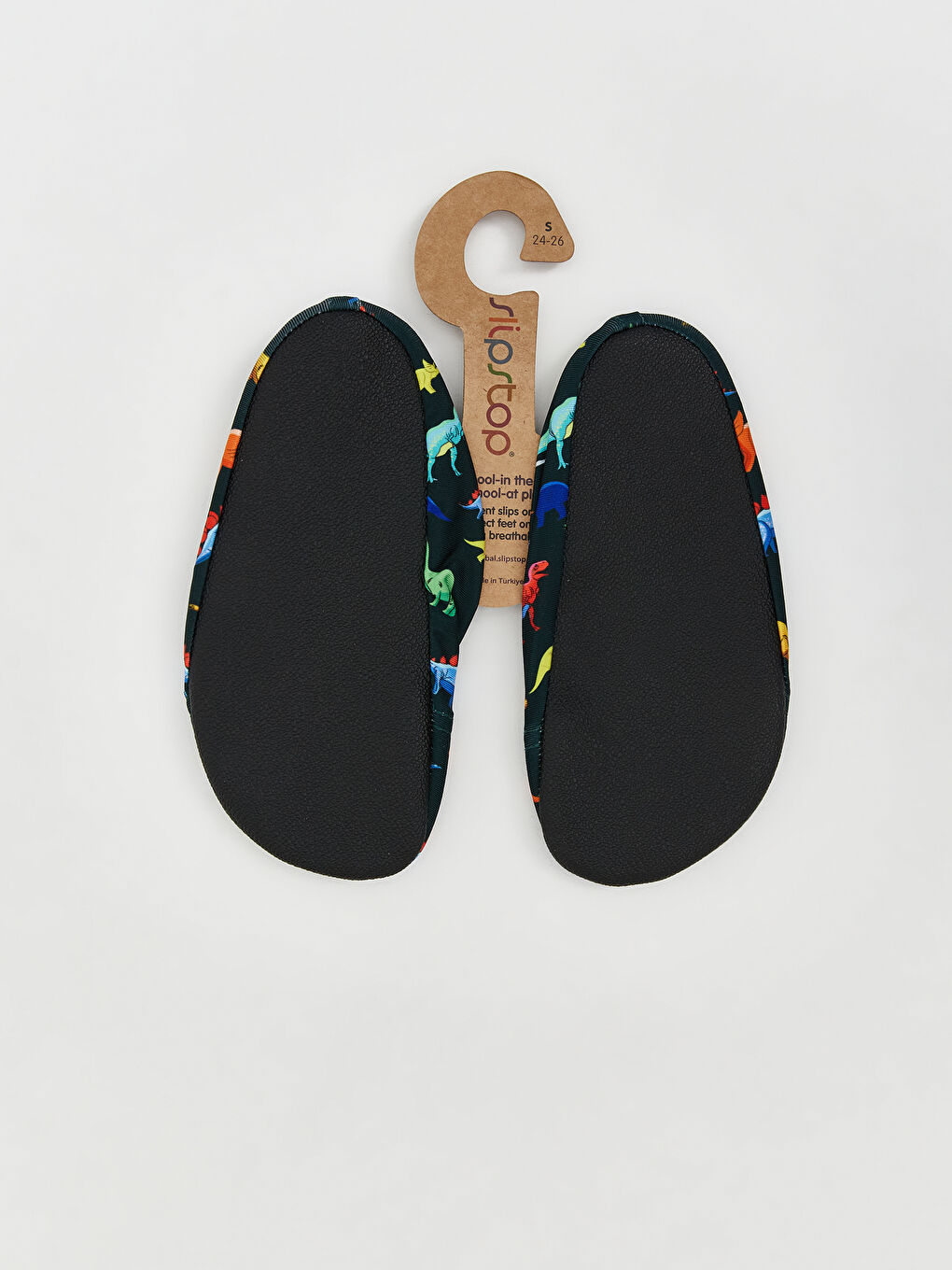 Siyah Dinozor Baskılı Erkek Bebek Deniz Ayakkabısı-1