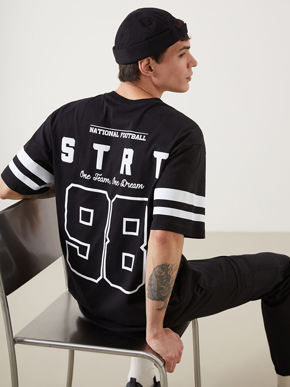 XSIDE Crew Neck Short Sleeve Printed Combed Cotton Men's T-shirt -S5M350Z8-CVL