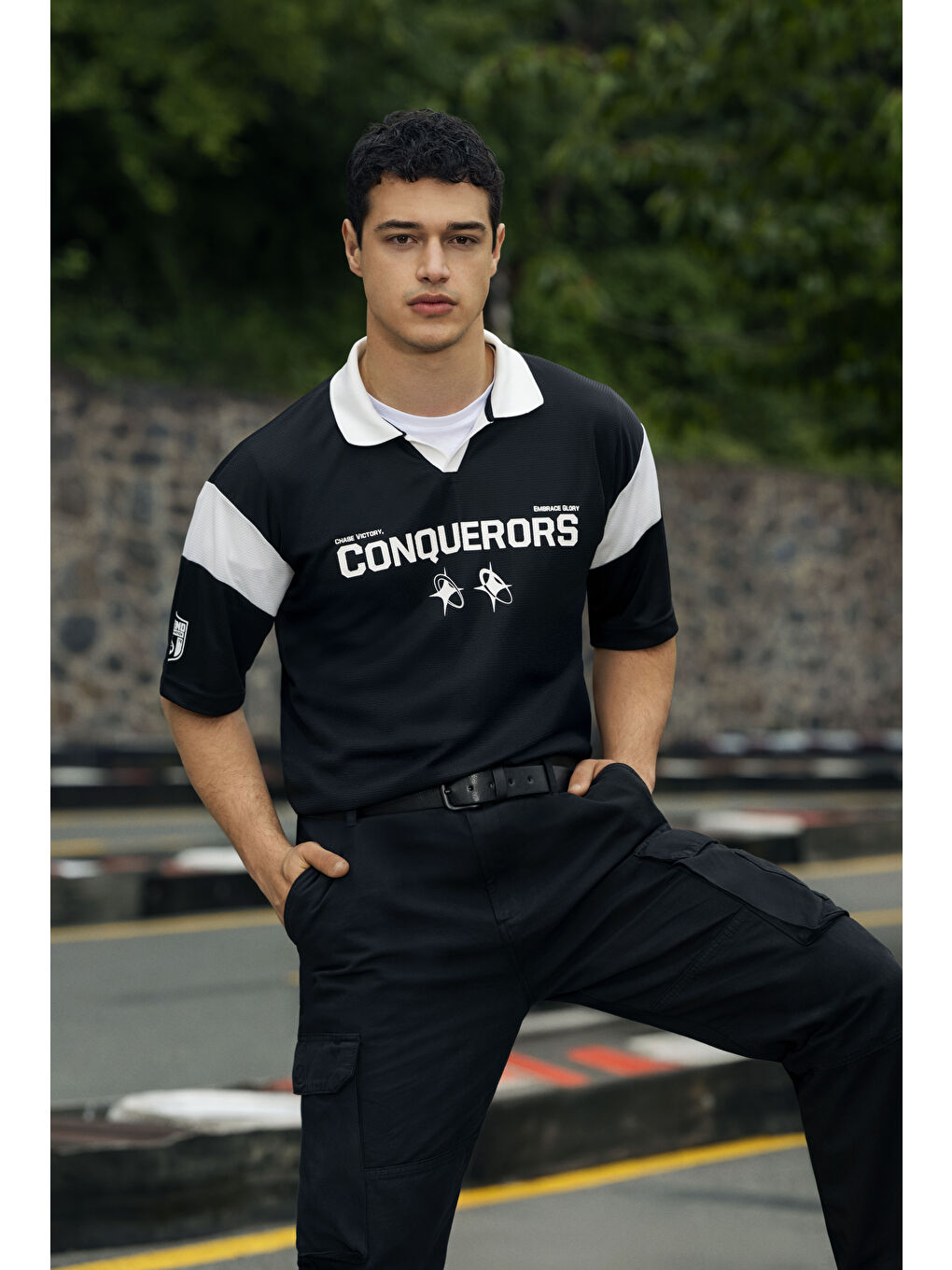 XSIDE Polo Neck Printed Men's T-Shirt -S5M355Z8-CVL