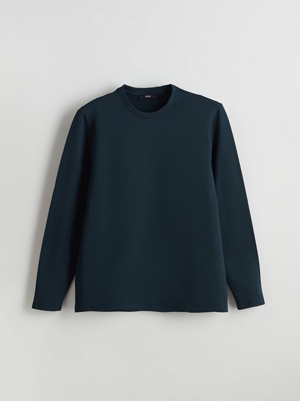 Petrol Bisiklet Yaka Uzun Kollu Erkek Sweatshirt-4