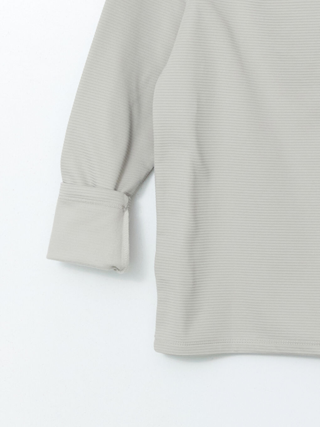 Gri Bisiklet Yaka Uzun Kollu Erkek Sweatshirt-5