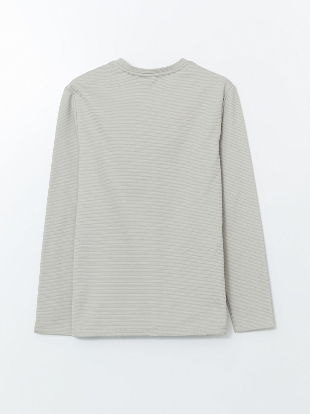 Gri Bisiklet Yaka Uzun Kollu Erkek Sweatshirt-6